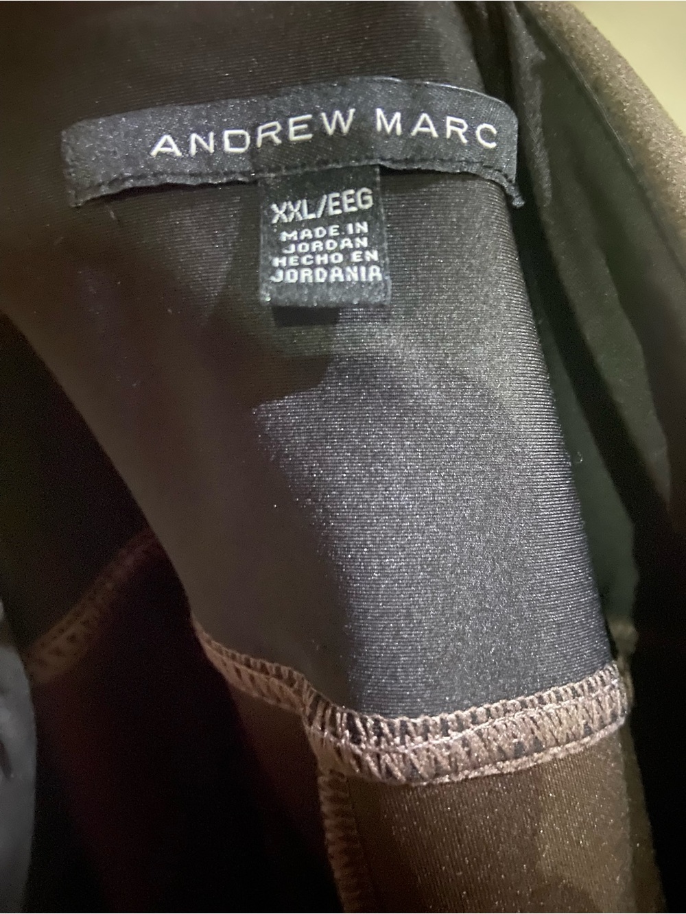 Andrew Marc Black Men's Jacket with Subtle Brown Stitching
